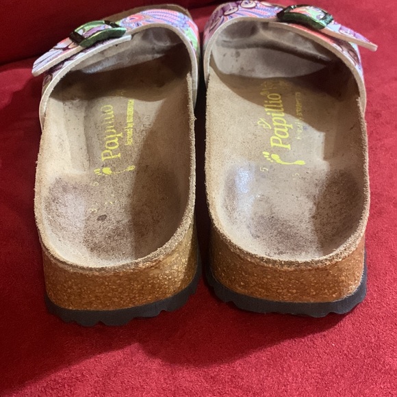 Rare Birkenstock Papillio Madrid Sandals African Wax Pink Birks Slides Size 39 8 - Picture 5 of 7